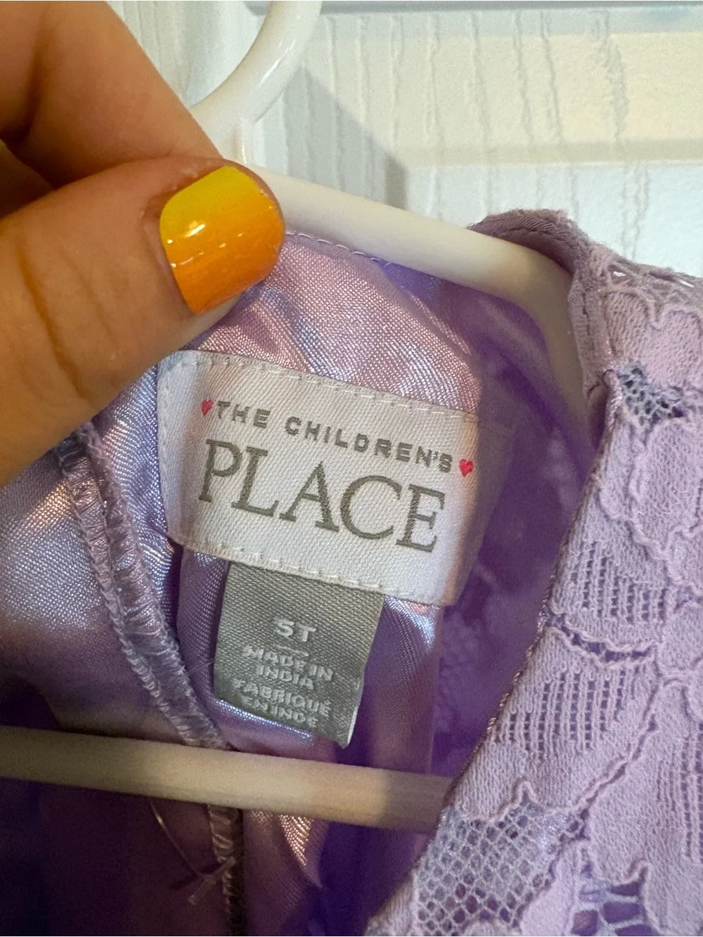 The Children's Place Lavender Lace Flutter Sleeve Dress